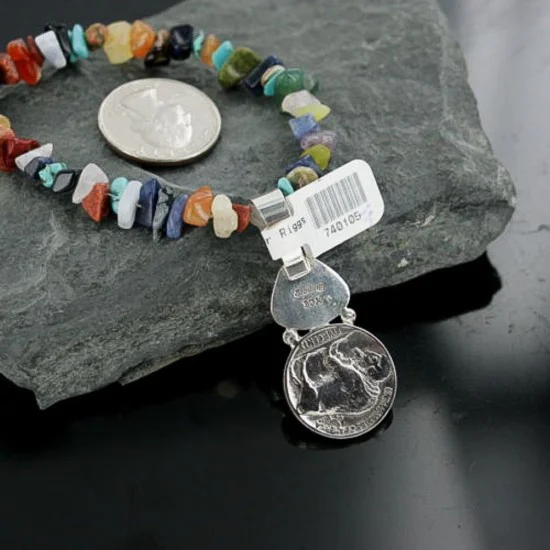 Vintage Style OLD Buffalo Coin Certified Authentic Navajo .925 Sterling Silver Turquoise Native American Necklace 390664059919 Vintage Style OLD Buffalo Coin Certified Authentic Navajo .925 Sterling Silver Turquoise Native American Necklace 390664059919