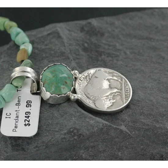 Vintage Style OLD Buffalo Coin Certified Authentic Navajo .925 Sterling Silver Turquoise Native American Necklace 390678083188 Vintage Style OLD Buffalo Coin Certified Authentic Navajo .925 Sterling Silver Turquoise Native American Necklace 390678083188