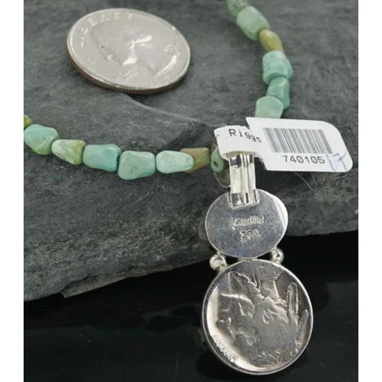 Vintage Style OLD Buffalo Coin Certified Authentic Navajo .925 Sterling Silver Turquoise Native American Necklace 390678083188 Vintage Style OLD Buffalo Coin Certified Authentic Navajo .925 Sterling Silver Turquoise Native American Necklace 390678083188