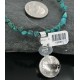 Vintage Style OLD Buffalo Coin Certified Authentic Navajo .925 Sterling Silver Turquoise Native American Necklace 390682444404