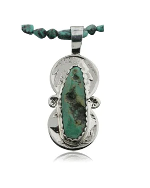 Vintage Style OLD Buffalo Coin Certified Authentic Navajo .925 Sterling Silver Turquoise Native American Necklace 390731829523