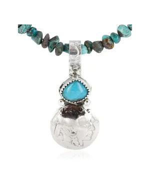 Vintage Style OLD Buffalo Coin Certified Authentic Navajo .925 Sterling Silver Turquoise Native American Necklace 390810015555