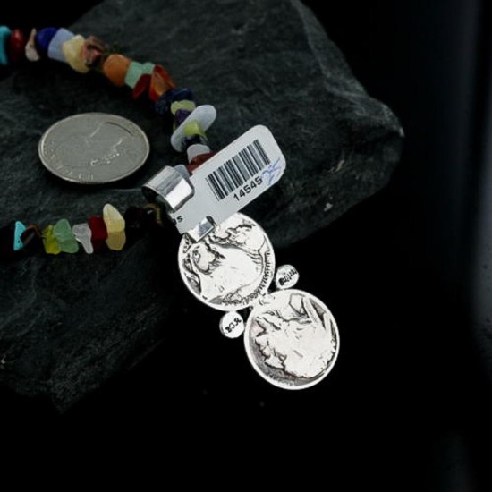 Vintage Style OLD Buffalo Nickel Certified Authentic Navajo .925 Sterling Silver Orange Spiny Oyster Native American Necklace 390661157381 All Products 390661157381 390661157381 (by LomaSiiva)