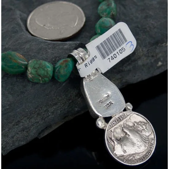 Vintage Style OLD Buffalo Nickel Certified Authentic Navajo .925 Sterling Silver Turquoise Native American Necklace 370890665979 Vintage Style OLD Buffalo Nickel Certified Authentic Navajo .925 Sterling Silver Turquoise Native American Necklace 370890665979