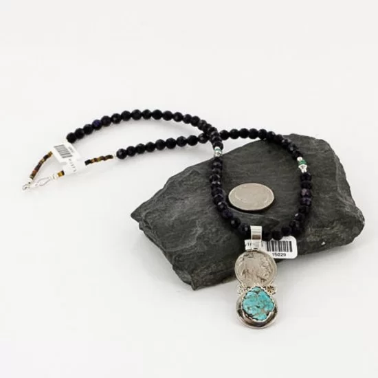 Vintage Style OLD Buffalo Nickel Certified Authentic Navajo .925 Sterling Silver Turquoise Native American Necklace 390743747101 Vintage Style OLD Buffalo Nickel Certified Authentic Navajo .925 Sterling Silver Turquoise Native American Necklace 390743747101