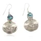 Vintage Style OLD Buffalo Nickel Coin Certified Authentic Navajo .925 Sterling Silver Natural Turquoise Dangle Earrings 18144