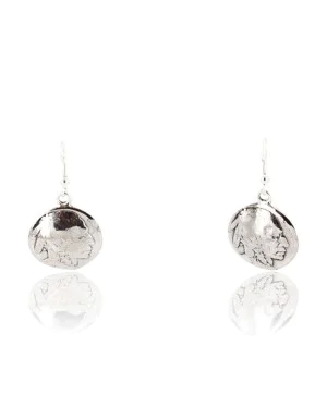 Vintage Style OLD Indian Head Certified Authentic Navajo .925 Sterling Silver Hooks Native American Earrings 390829383071