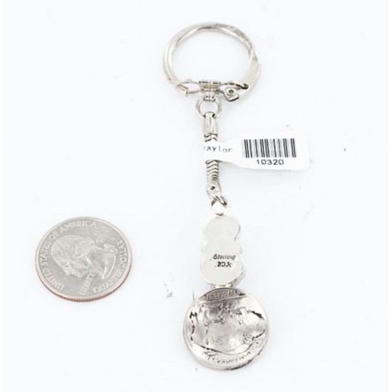 Vintage Style OLD Indian HeadCertified Authentic Navajo .925 Sterling Silver Native American Keychain 390820068388